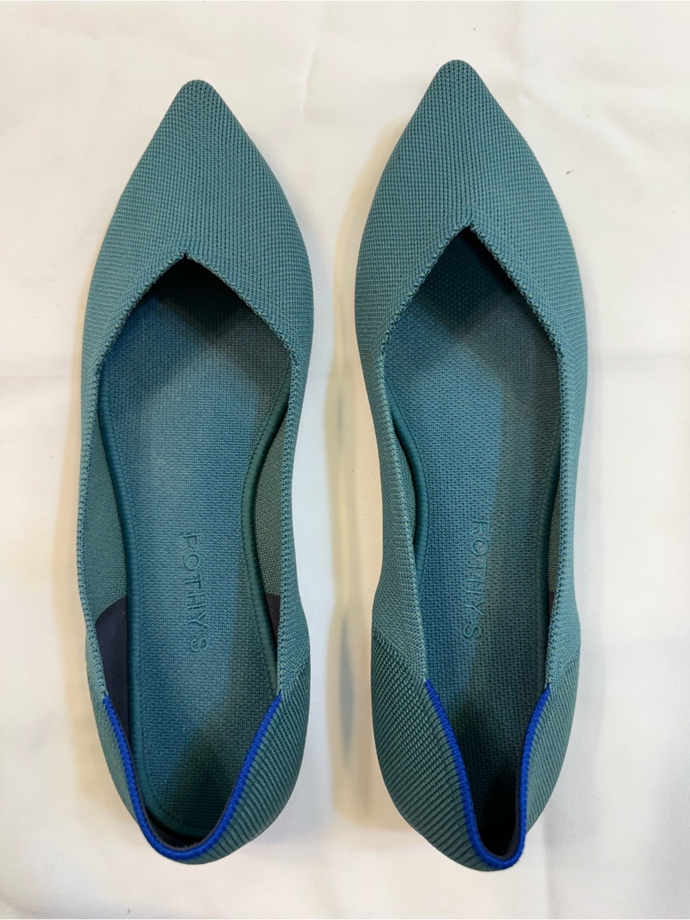 Rothy’s Point I Flats in Teal size 12